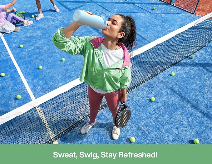 32 oz Insulated Water Bottle with 2-in-1 Straw and Spout Lid, Keep Cold 24H, Leak-Proof, BPA-Free, Double Wall Stainless Steel Water Bottle for Sports, Gym, Travel, and School (Mint)