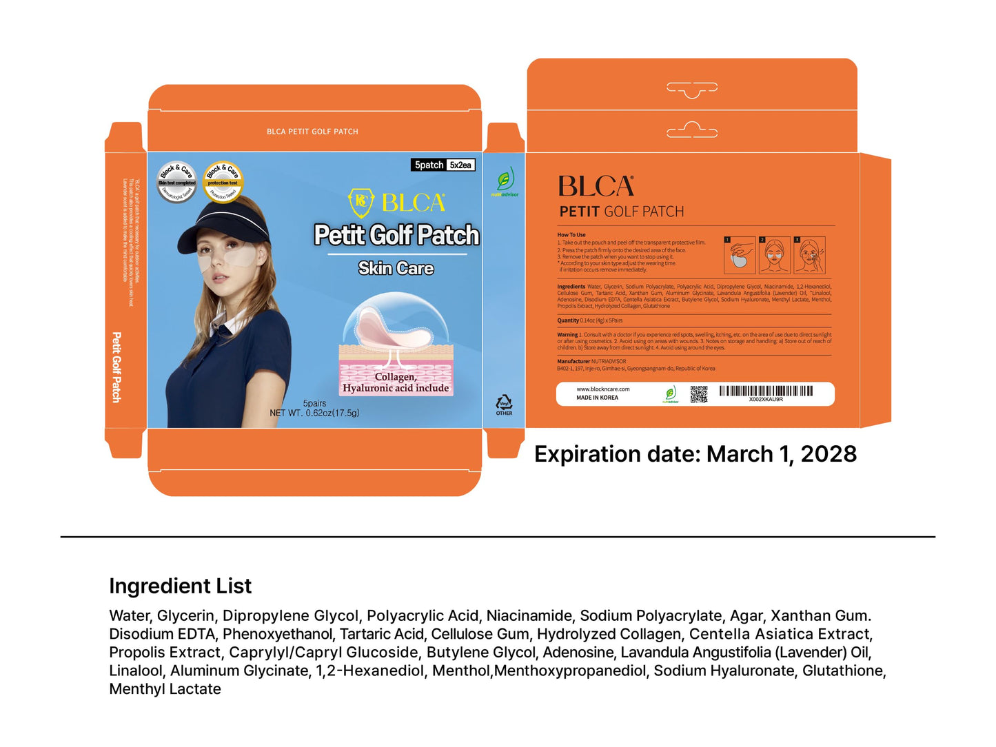 BLOCK&CARE Golf Patches for Sun Protection UV Protection Facial Patches for Outdoor Activities 5Pairs of Sunblock Gel Patches with Skincare Ingredients. (1 PACK, Petit Golf Patch (Medium))