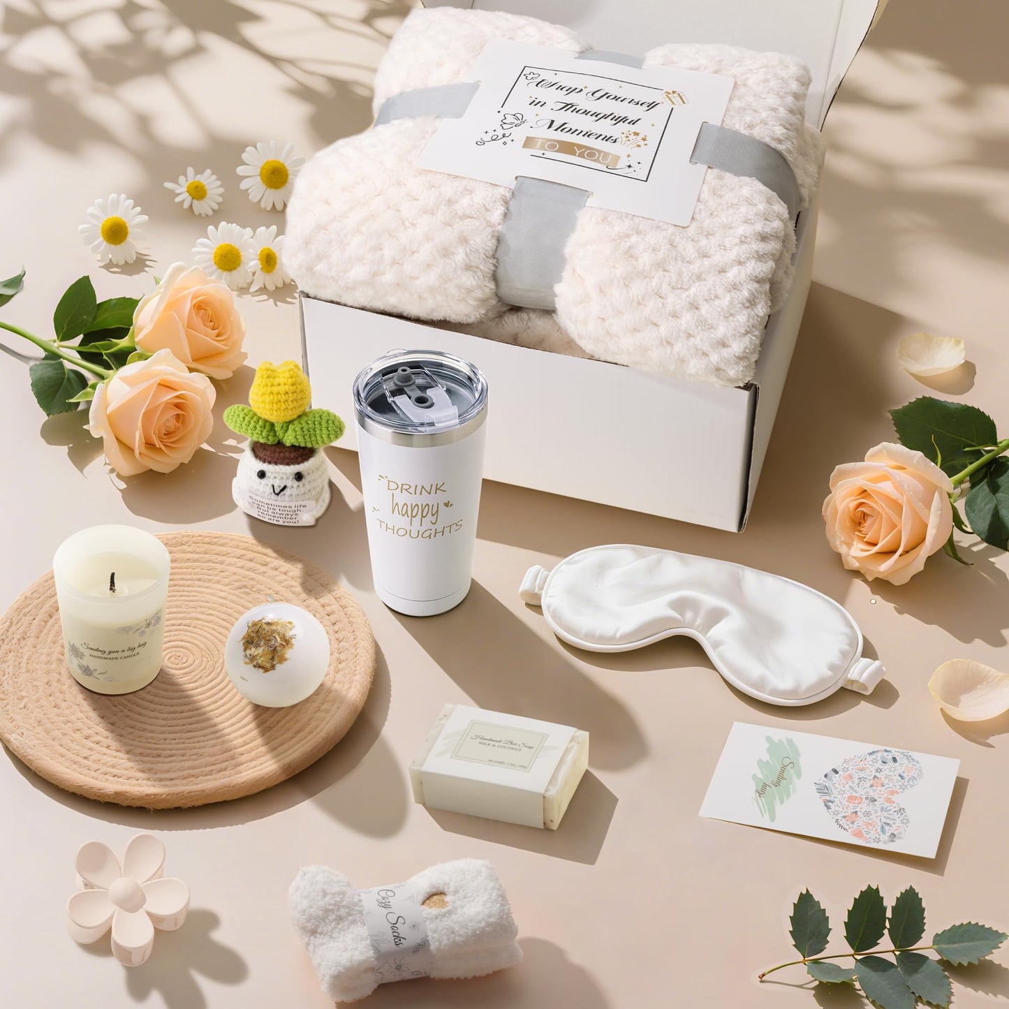 Self-Care Gift Set for Women, Get Well Soon Gift Baskets, Spa Unique Birthday Gifts Box Feel Better Care Package, Inspirational Sympathy Thinking of You Gifts for Mom, Wife, Sister, Girlfriend,Friend