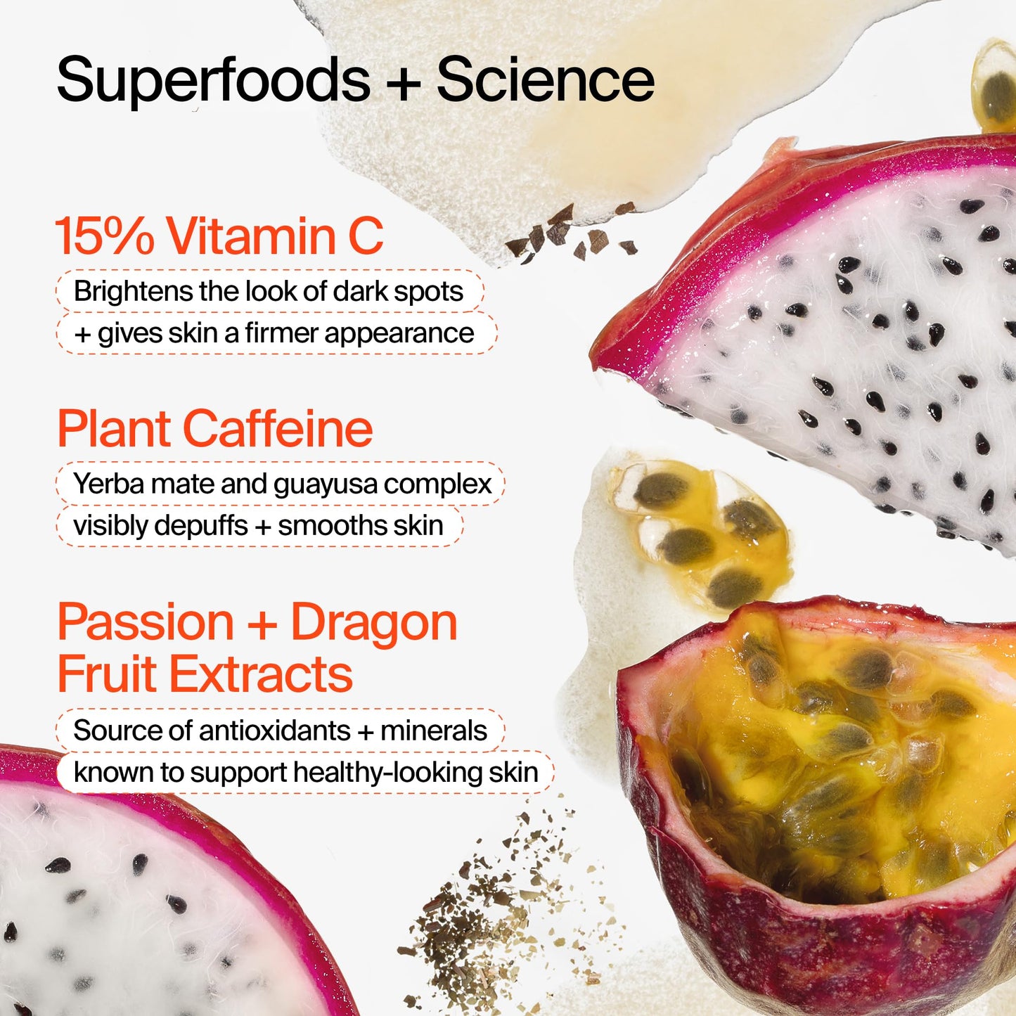 Youth To The People 15% Vitamin C + Caffeine Energy Brightening Face Serum for Uneven Tone - Reduce Puffiness, Improve Texture, Treat Dark Spots + Dullness, Antioxidants Day Serum, Vegan - 1 fl oz