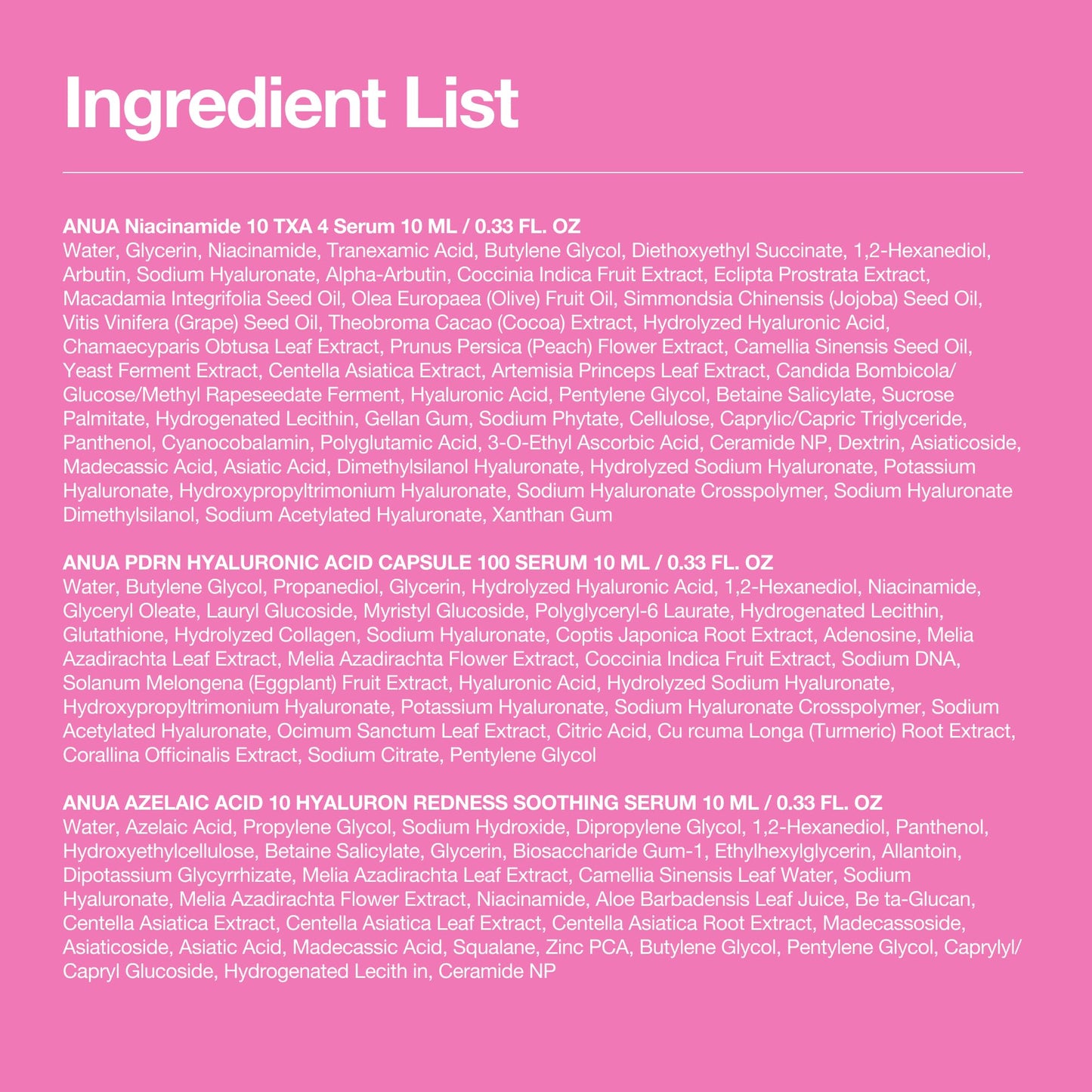 Anua Serum Discovery Trio, Mini Face Serum Travel Size Kit with Hyaluronic Acid, Niacinamide & Azelaic Acid, Hydrating Soothing Gift Set for Women, Korean Skincare Set -10ml/0.33fl.oz × 3EA