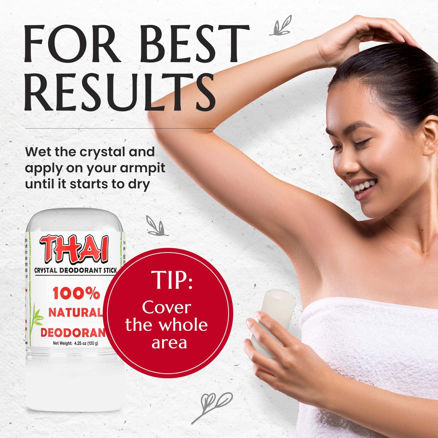 2-PACK Thai Deodorant Stones - Clinically Tested - Crafted in USA - Dermatologist Approved Natural Crystal Salt Odor Protection for Men, Women & Teens