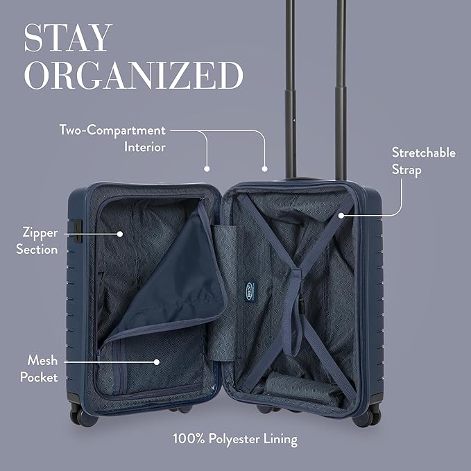 Bric's B|Y Ulisse 21-Inch Spinner - Luxury Carry-On Luggage With Spinner Wheels - Hard Shell Suitcases Made From Durable Polypropylene and Polycarbonate - Ocean Blue