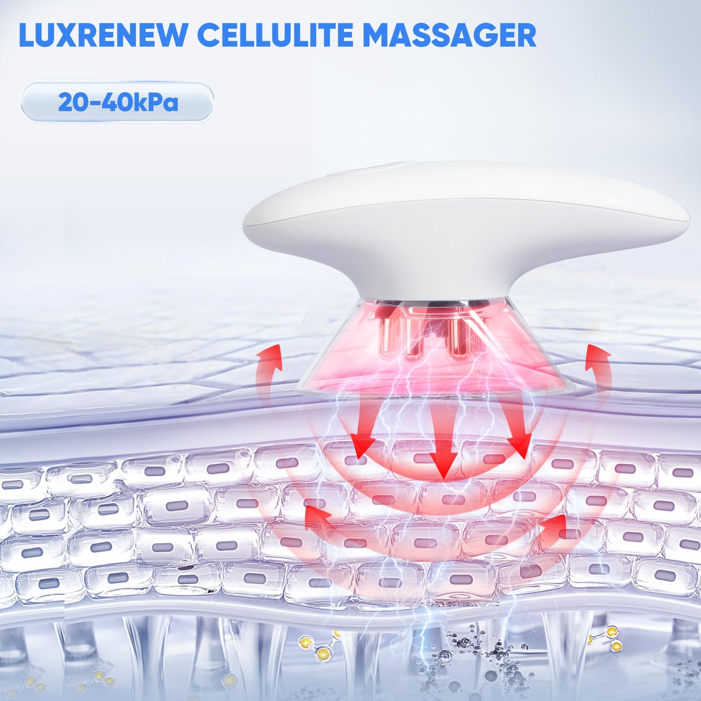 Ciyada 3-in-1 Electric Cellulite Massager, 3-in-1 Body Sculpting Machine -3 Modes Adjustable Body Sculpting Machine- Home Use Cupping Therapy Tool for Back, Belly, Waist, Arms, Legs-White