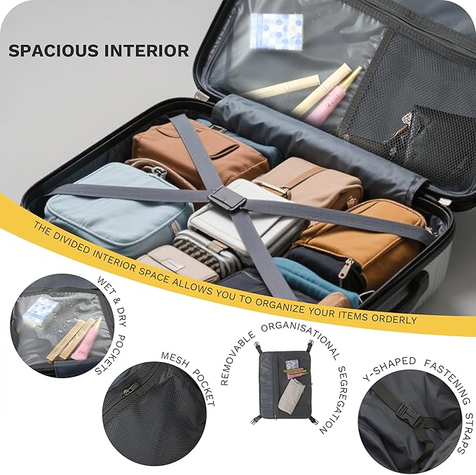 20 inch Carry On Luggage Expandable Top Opening/Clamshell Opening, TSA Approved Carry On Luggage Hard Shell Suitcases, Lightweight Away Carry On Suitcases with Large Capacity Backpack