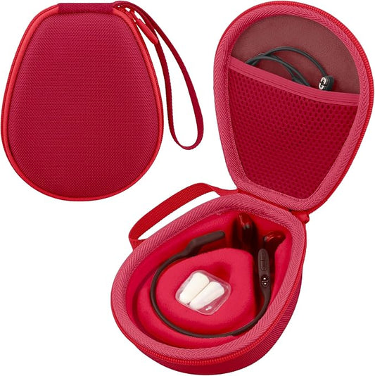 co2CREA Hard Case for SHOKZ New OpenRun Pro 2/1/Mini, OpenRun Standard/Mini, OpenMove, OpenSwim Pro, OpenSwim, Compatible with All SHOKZ Open-Ear Bone Conduction Sport Headphones, Red Case