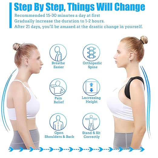 Back Brace Posture Corrector for Men and Women - Invisible & Mesh Breathable Upper Back Brace - Adjustable Back Straightener - Relieve Shoulder, Neck & Back Pain, S(28-37inch) 1PCS