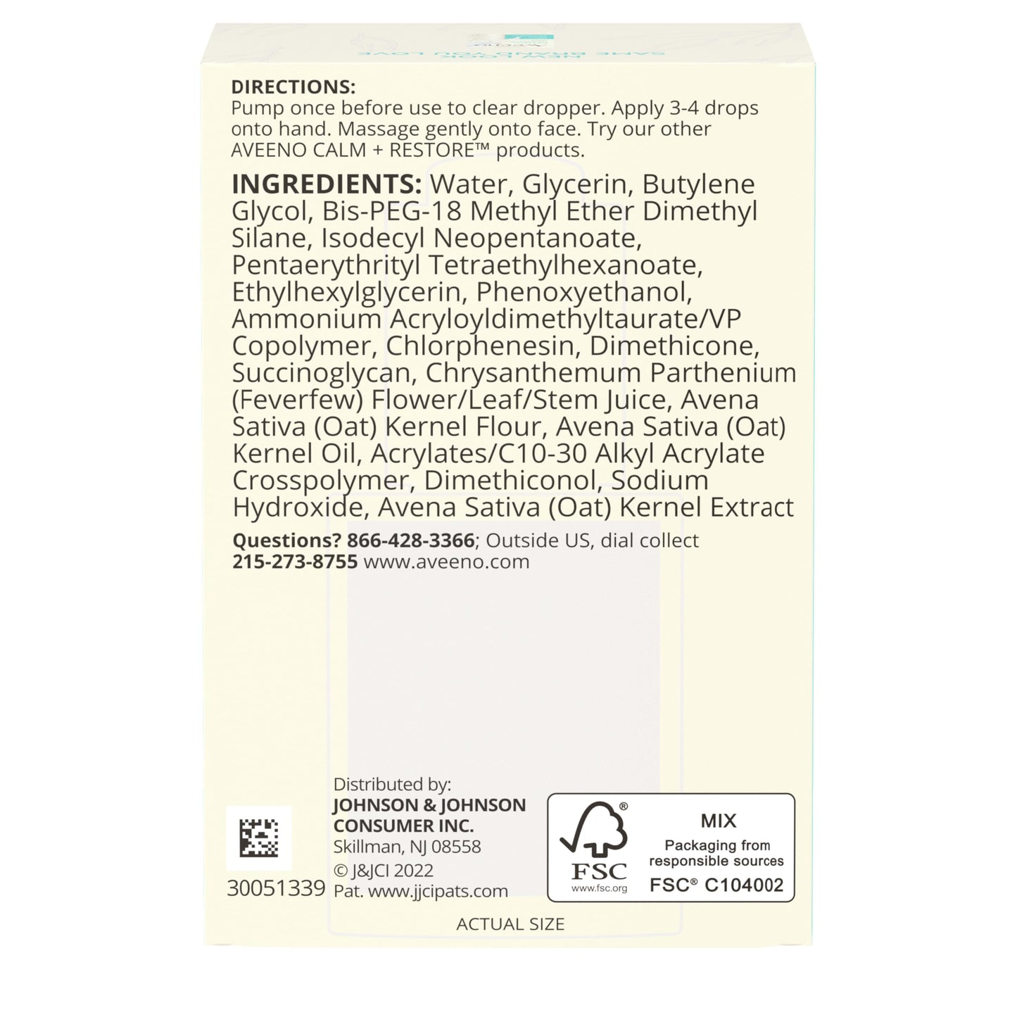 Aveeno Skin-Care Bundle for Sensitive Skin, Calm + Restore Triple Oat Hydrating Facial Serum, 1 fl. oz, & Travel Size Daily Moisturizing Cream + Prebiotic Oat, 0.5 oz, Fragrance Free, Two Items