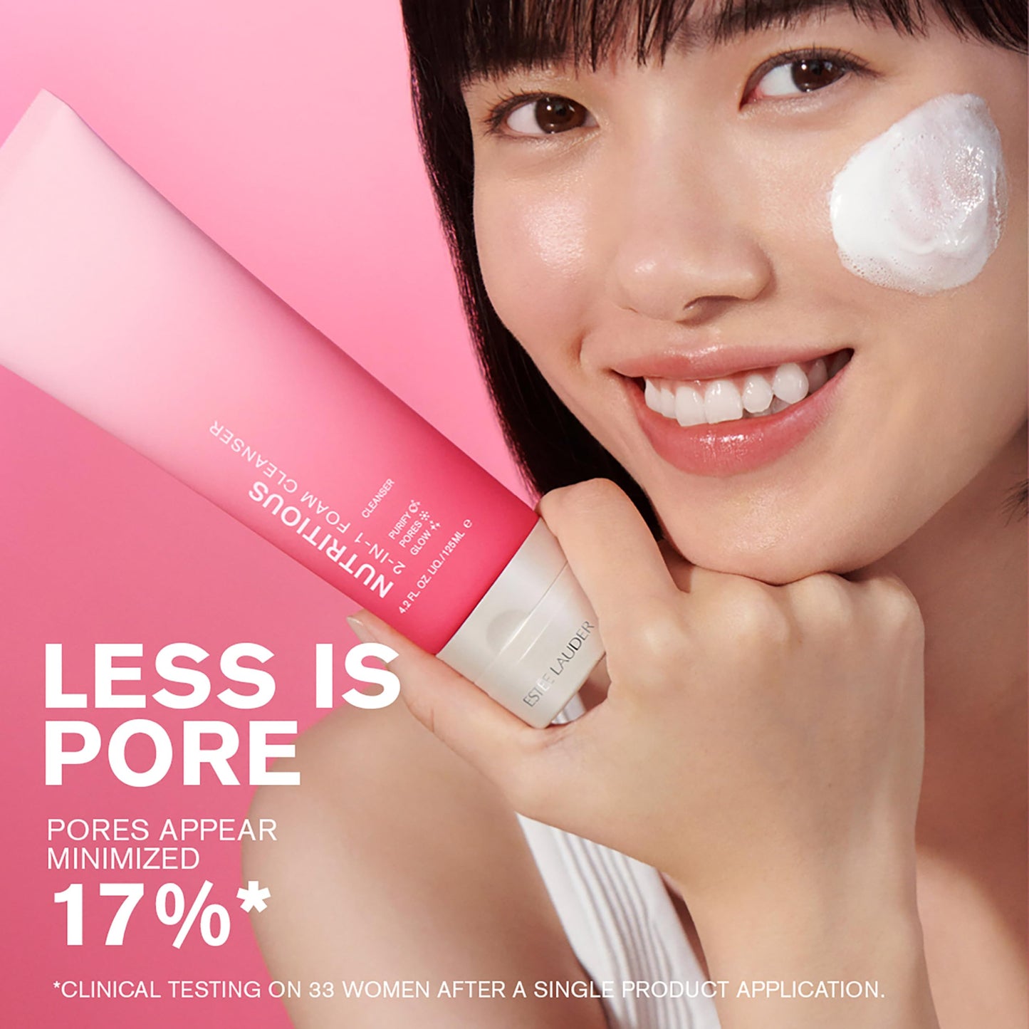 Estée Lauder Nutritious 2-in-1 Foaming Face Wash Cleanser & Mask | Pore Minimizer, Travel Size, 2 Ounce