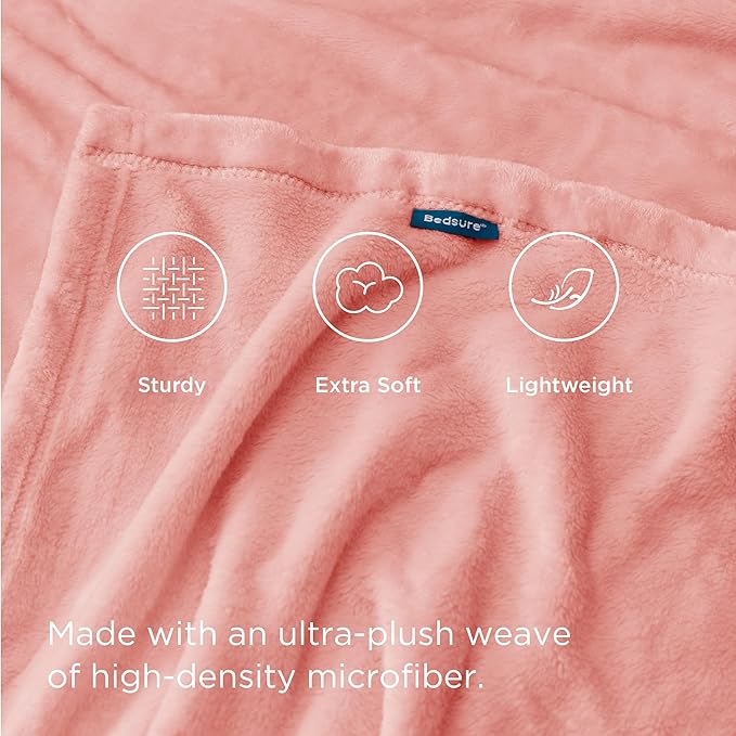 Bedsure GentleSoft Fleece King Size Blankets for Bed Pink - Soft Lightweight Plush Cozy Fuzzy Luxury Microfiber, 108x90 inches