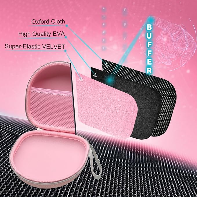 Kids Headphone Case Compatible with iClever BTH12 / HS19 / BTH26 / JBL JR320BT / JoySpark-T5 / Candy Bila BH03 / EarFun/IMYB/MIDOLA MD-B01 / noot Products Foldable Kids Headphones, Pink (Case Only)