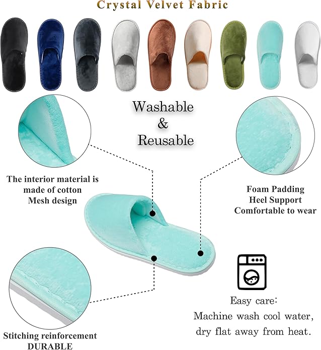 6-10 Pairs Spa Slippers, Non Slip Disposable Slippers For Guest, Washable Reusable, Which Can Be Used As Women Men, House, Indoor, Bathroom, Bedroom, Hotel, Bride Slippers