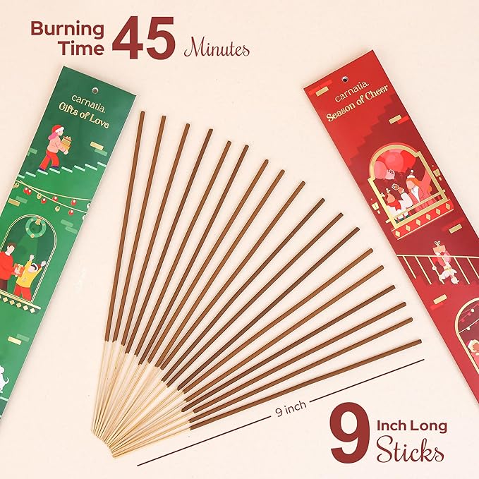Carnatia House of Joy Incense Sticks – Set of 2 Uplifting Scents | Festive, Long-Lasting Aromas for Holiday Cheer, Cozy Gatherings & a Joyful Home!