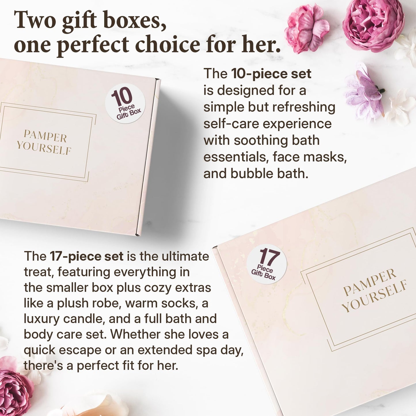 INFUSÉ 10-Piece Spa Gift Box for Women | Self-Care Set with Eye Mask, Loofa,Bath Bombs,Face Masks,Bubble Bath, Lotion, Body Wash & Bath Salt | Gift for Mom, Grandma, Wife, Bridesmaid or Loved Ones