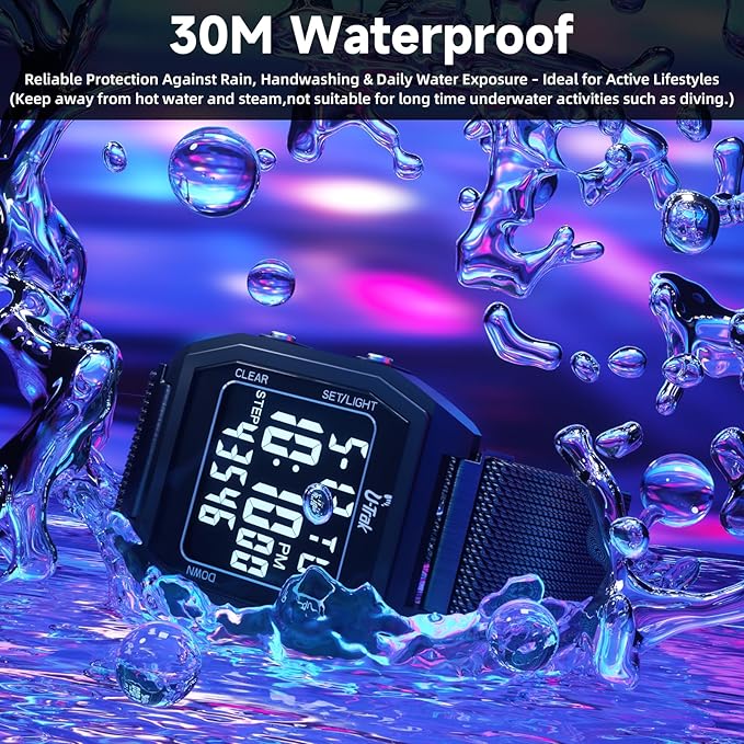 3D Pedometer Watches for Walking, Simple Step Counter Watches with Magnetic Watch Band, Waterproof Step Tracker Watches with Magnetic Watch Strap for Men Women Kids Senior