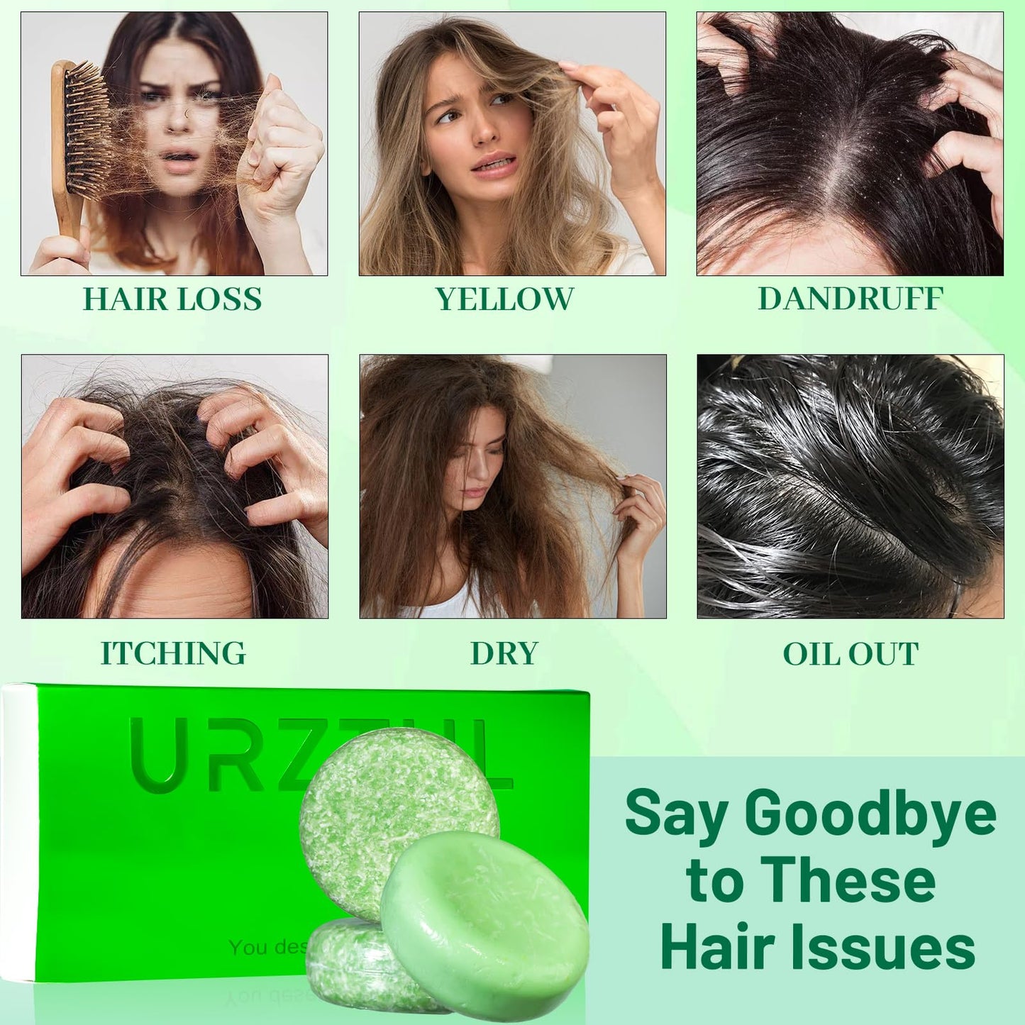 3 PCS Rosemary Biotin Shampoo Bar & Conditioner Bar Set for Thinning Hair, Deep Cleansing for Scalp Hair Loss Shampoo Soap, Natural Solid Shampoo Oil Control for Hair Growth, Strengthening Weak Hair