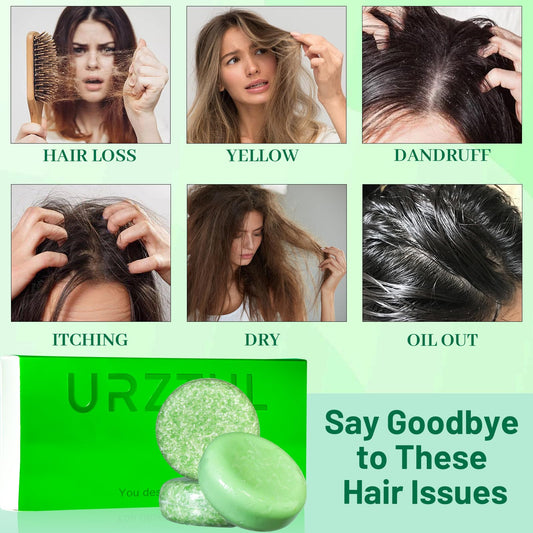 3 PCS Rosemary Biotin Shampoo Bar & Conditioner Bar Set for Thinning Hair, Deep Cleansing for Scalp Hair Loss Shampoo Soap, Natural Solid Shampoo Oil Control for Hair Growth, Strengthening Weak Hair