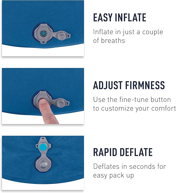 Sea to Summit Aeros Premium Inflatable Travel Pillow, Regular (13.4 x 9.4), Magenta