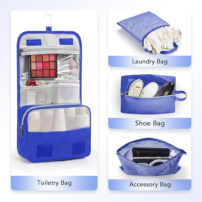 10 Set Compression Packing Cubes for Travel Essentials,Compressible Expandable Packing Cubes for Suitcase,OlarHike Luggage Organizer Bags for Travel,Handy Helper for Organizing Clothes(Klein Blue)