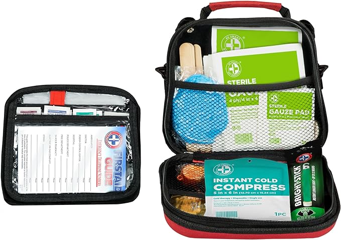 Be Smart Get Prepared First Aid Kit, 303 Piece: Clean, Treat, Protect Minor Cuts, Scrapes. Home, Office, Car, School, Business, Travel, Emergency, Survival, Hunting, Outdoor, Camping, Sports, FSA HSA