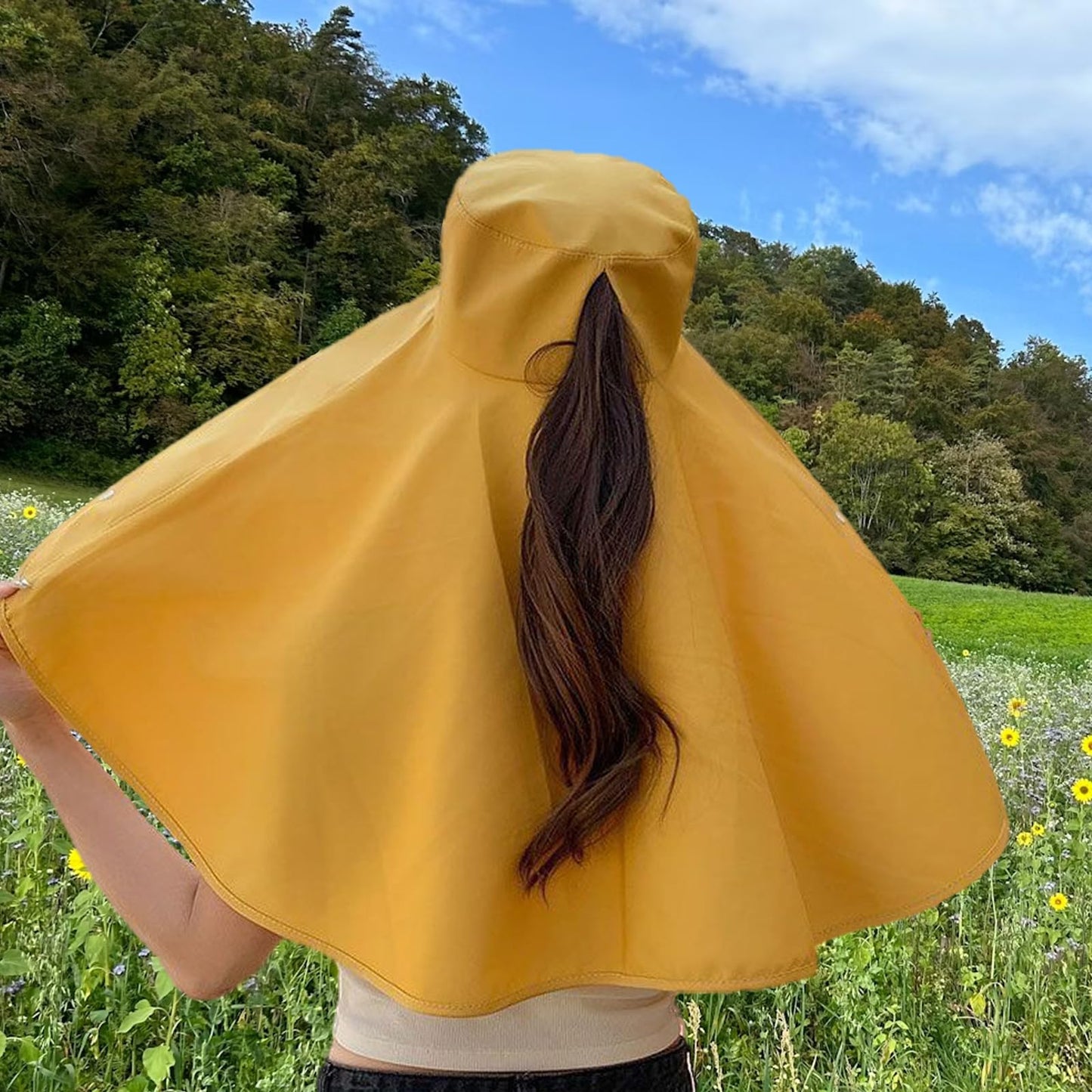 Sun Hats for Women Sun Protection,Wide Brim Cap with Large Neck Flap,Women Hiking Fishing Sun Hat,UPF 50+ Sun Protection Cap (US, Alpha, One Size, Khaki)