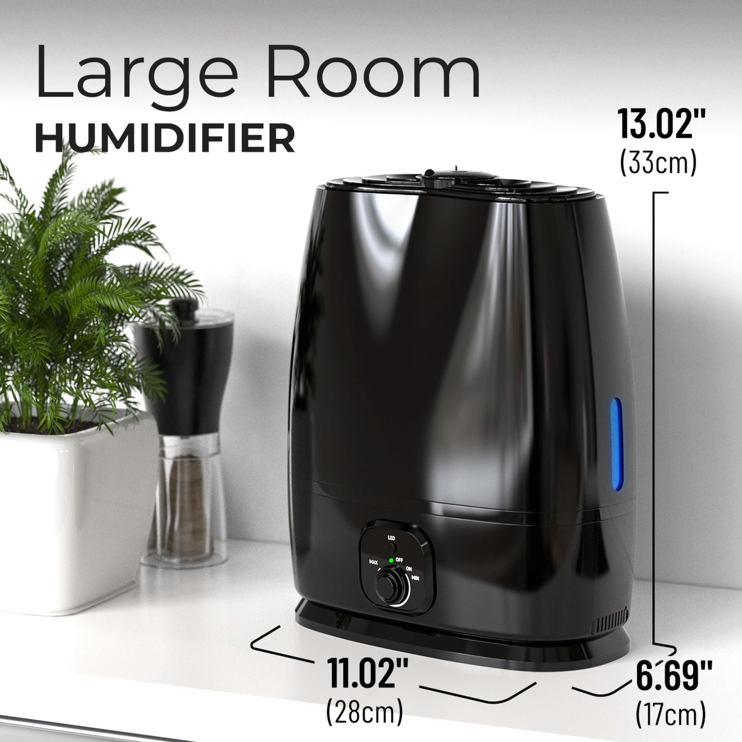 Everlasting Comfort 6L Humidifiers for Bedroom, Quiet 50HR Runtime Top Fill Supersized Cool Mist Humidifier Large Room Indoor, Whole House Air Humidifier for Plants, Baby Nursery, Allergies, Dry Skin