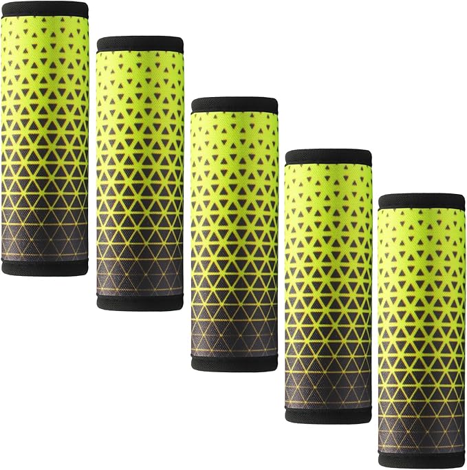 5 Pack Neoprene Luggage Handle Wraps for Suitcase Travel Luggage Tags/Identifiers/Marker/Grips (2.0 Version) (Triangle)