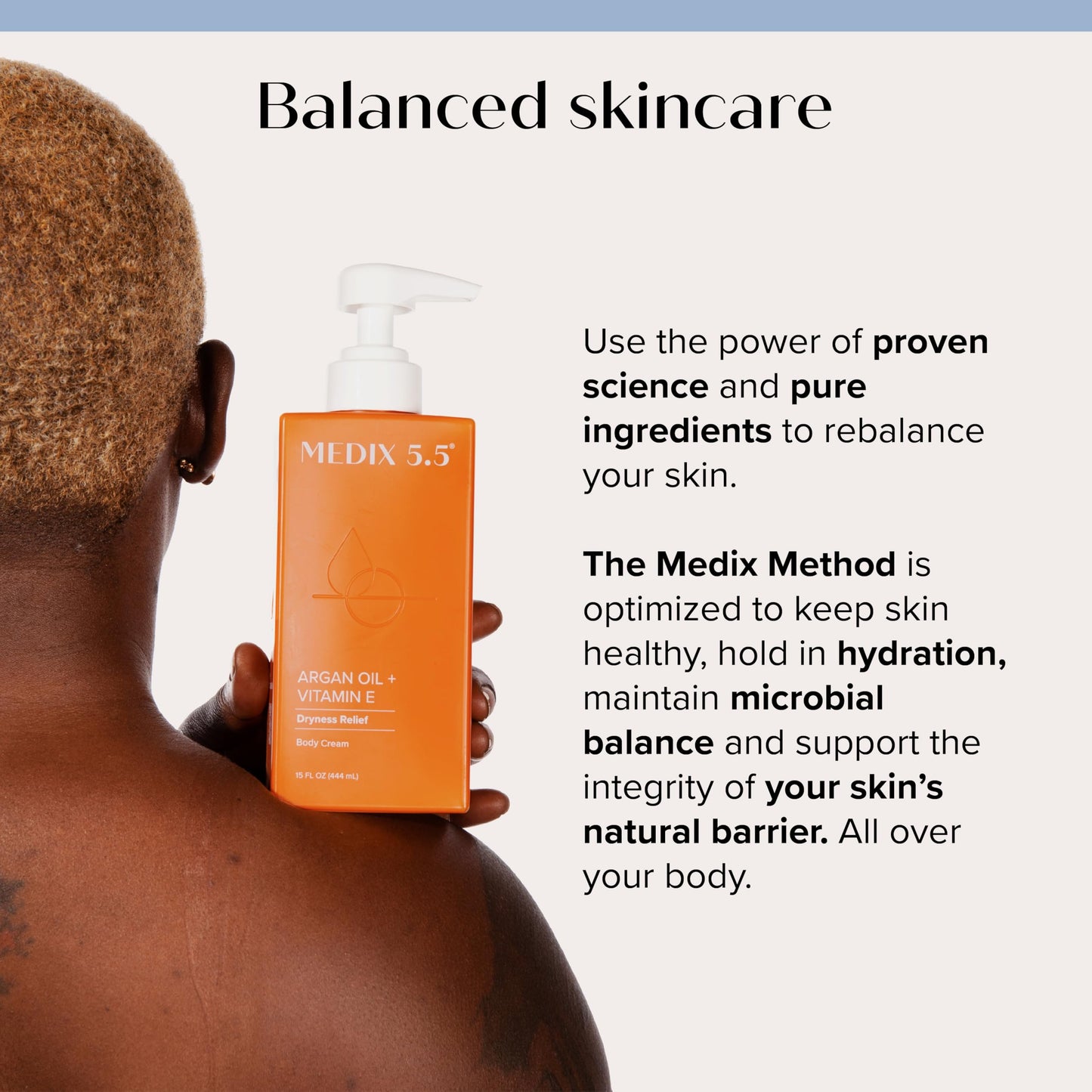 Medix 5.5 Body Cream, Argan Oil + Vitamin E, 15 fl oz (444 ml)