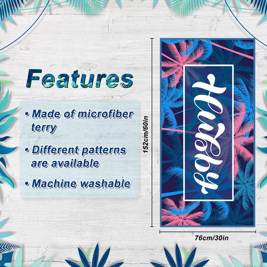 Redbaker 2 Pcs Mr and Mrs Beach Towels Wedding Beach Towels for Bride and Groom 60 x 30 Hubby and Wife Summer Towels Honeymoon Newlywed Couple Towels Wedding Gift, 2 Styles(Pink Yellow Blue)