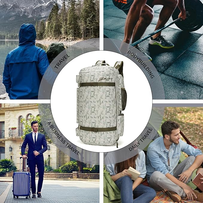 BE SMART 40L Extra Large Gym Backpack for Men, Big Gym Bag with Shoes Compartment, Waterproof Heavy Duty Duffel Bags, Men's Workout Backpacks for Outdoor Sport,Hiking,Camping,Travel