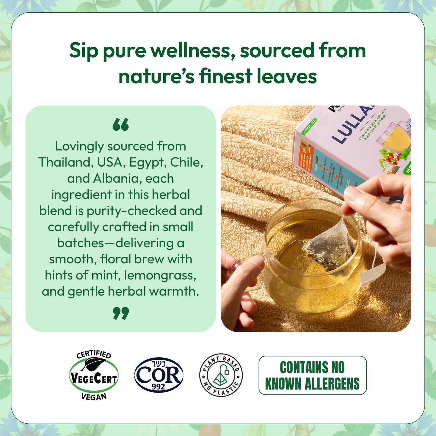 Chamomile Tea with Hibiscus, Peppermint, Spearmint, Rosehip, Valerian Root, Lemongrass, Cornflowers – Kosher, Vegan, No Caffeine – Calming Mint-Citrus Evening Herbal Drink for Relaxation (25 Tea Bags)