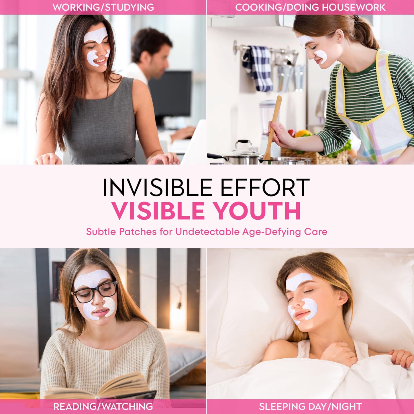 Insutam Forehead Wrinkle Patches for Anti-wrinkles: Overnight Face Wrinkles Patches to Lift Smile Lines for Women (PINK)