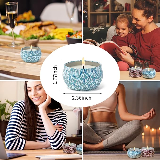 Scented Candles Gift Set 2 Pack 2.5 oz Relaxing Aromatherapy Candles for Home Scented, Stress Relief Candles Gifts for Women, Natural Soy Wax Candles Gift for for Her, Mom, Friends