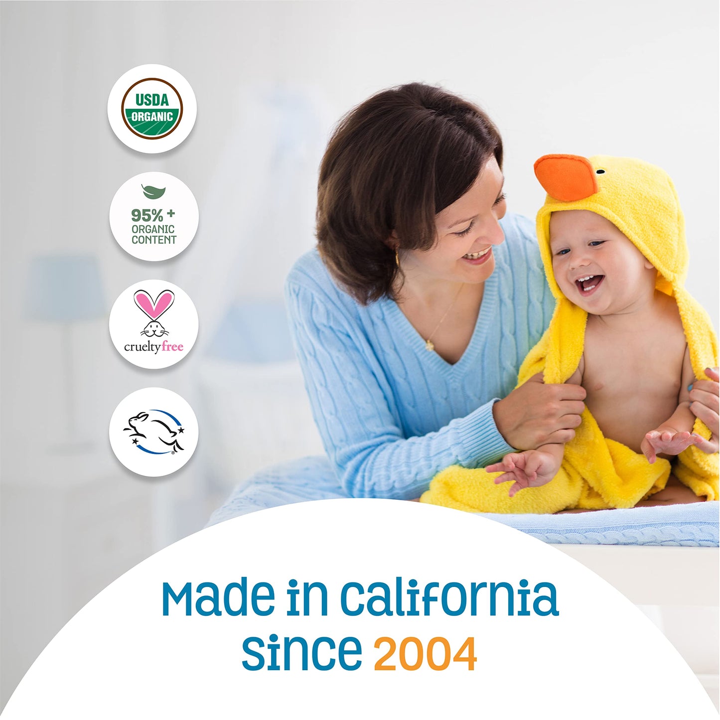 Nature's Baby Organics Baby Oil Soothing & Hydrating Shower Oil No Mineral Oil & NonGreasy Soft & Healthy Skin Massage Oil for Newborn & Kids Sunflower & Olive Oil Mandarin Coconut (2