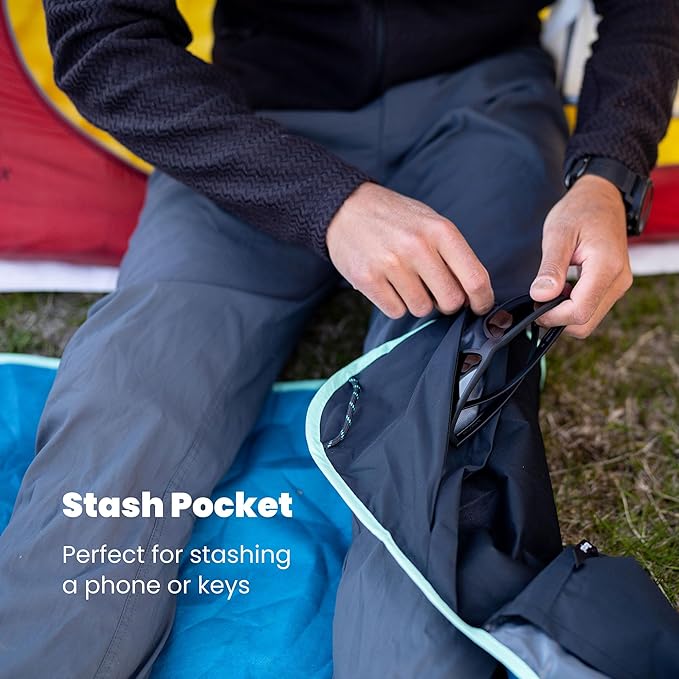 Rumpl Everywhere Mat, Waterproof Picnic Blanket and Ground Mat for Camping, Hiking, and Picnicking, 52x75 Inches, Ocean Fade