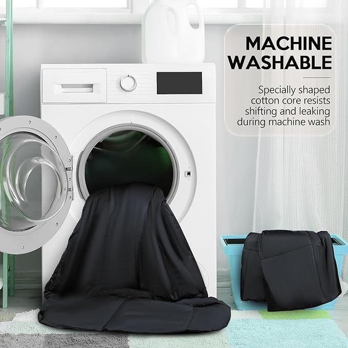 Camping Blanket, 2-in-1 Wearable Puffy Camping Blanket with Hood & Snap Buttons Waterproof Lightweight Travel Blanket Converts to Pillow for Backpacking, Beach, Picnics, Stadium (Black)