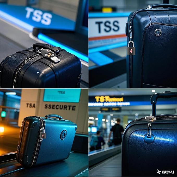 4 Pack Neon Square TSA Approved Luggage Locks with Key for Suitcase Carry On Backpack Laptop Bag Travel Accessories