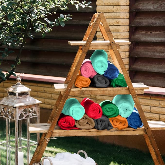 Kinlop 40 Packs Fleece Blanket Bulk 60 x 50 Inch Soft Lightweight Fleece Cozy Blanket Warm Throw Plush Pet Throw for Bed Couch Sofa Home Office Wedding Gifts Travel Camping (Novel Color)