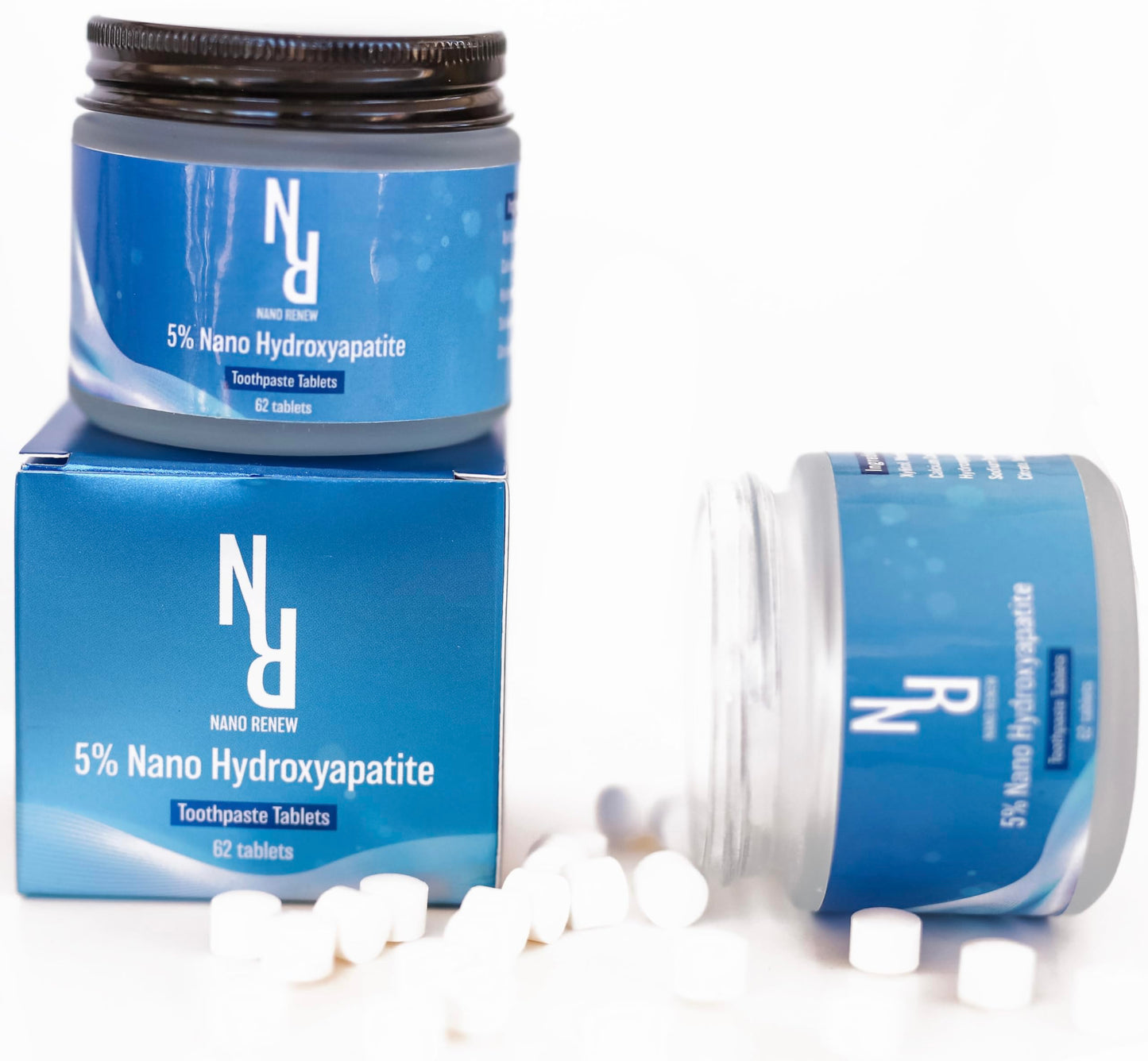 Nano Renew Hydroxyapatite Toothpaste Tablet, Natural, Fluoride & Plastic Free (62 tabs)
