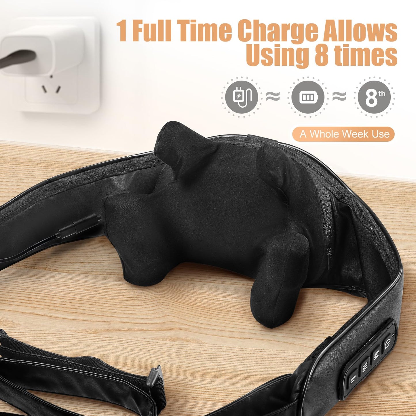 MASGRE Shiatsu Back and Neck Massager, Cordless Shoulder Massager with Heat, Electric Deep Tissue 3D Kneading Massage Pillow for Shoulder, Leg, Body Muscle Pain Relief, Gifts for Men Women