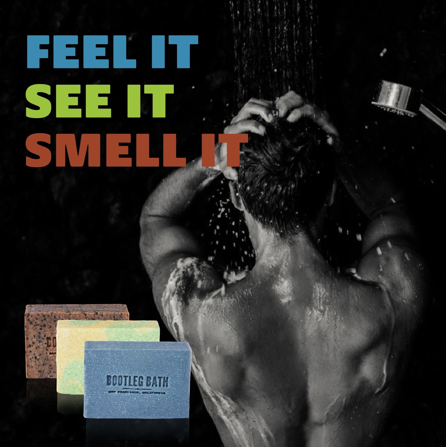 BOOTLEG BATH Natural Exfoliating Bar Soap- Variety Pack Hydrating and Moisturizing Skincare for Men and Women, Cold Brew, Menthol, Citrus, Eco Friendly, Hand Made in USA, 4.4 oz Each Bar