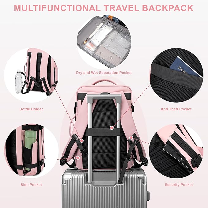 Carry On Travel Backpack, 35L-40L Expandable Extra Large Airline Approved,Lightweight Daypack for Men and Women