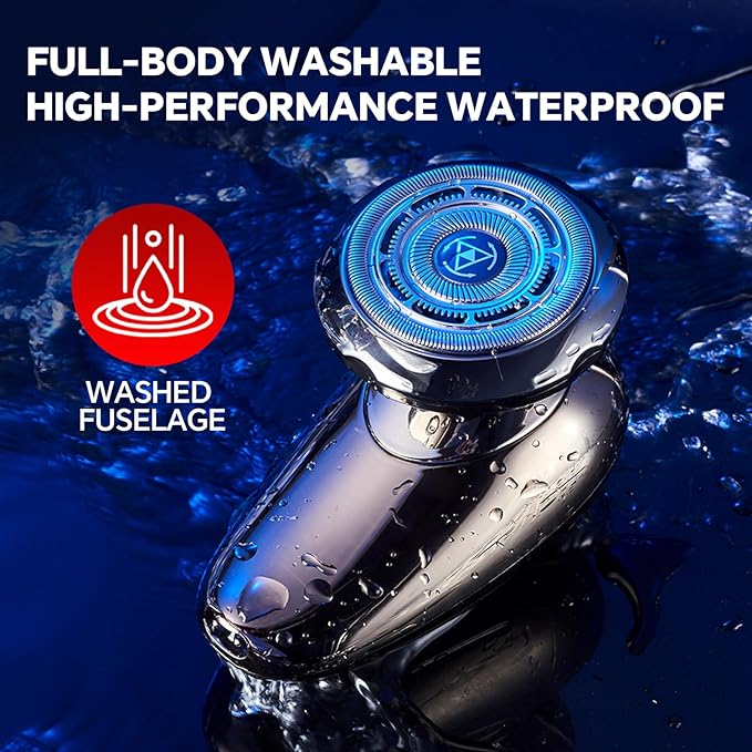 Big Blade Electric Shaver for Men Face, 3 in 1 Multifunction Men's Small Electric Shavers,Waterproof Rotary Shavers Grooming Kit, USB Rechargeable Portable Mini Electric Razor for Women