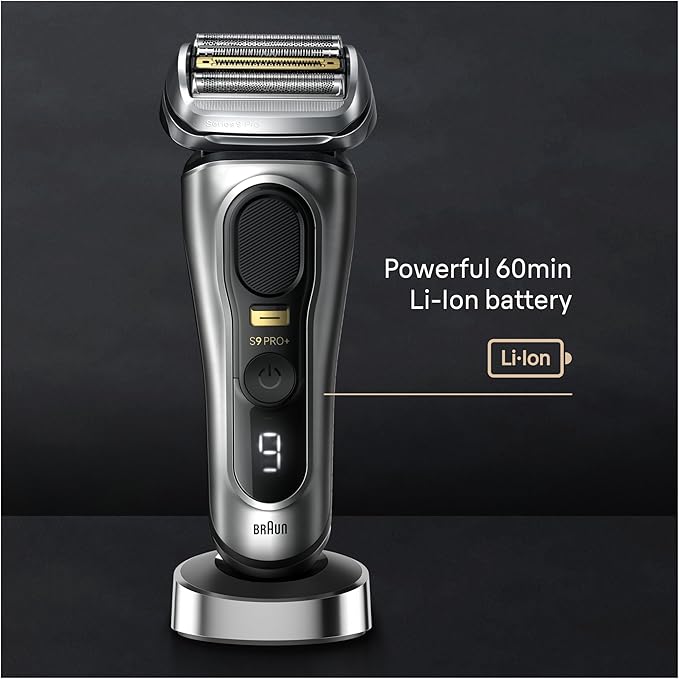 Braun Series 9 9517s PRO+ Electric Razor for Men, 5 Pro Shave Elements & Precision Long Hair ProTrimmer, Charging Stand, Braun’s Best for Smooth Skin, Wet & Dry Electric Razor with 60min Runtime