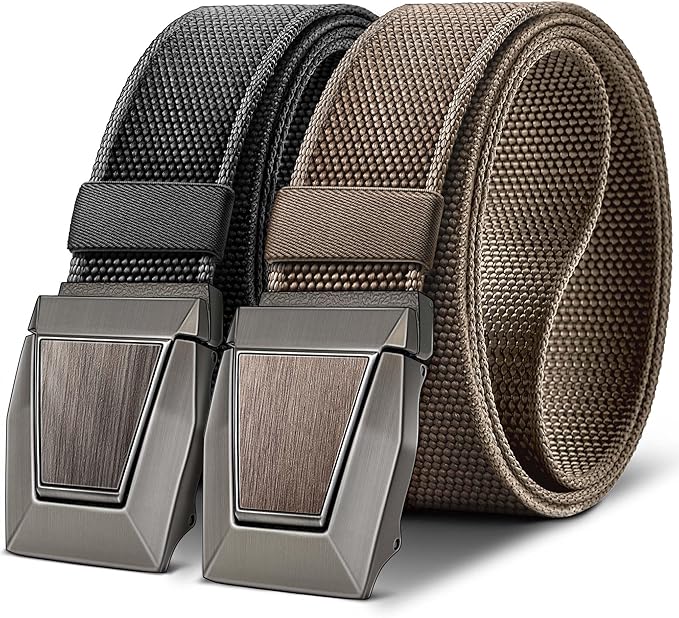 BULLIANT Men Belt 2 Pack,Nylon Web Holster Belt Stretch for Gift Men Outdoor Work Sports Hunting Hiking,Quick Release