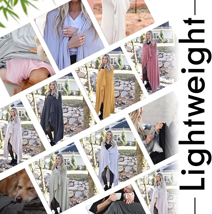 K E L O R Luxury Cooling Travel Blanket - Stretchy, Lightweight Soft & Breathable Shawl Wraps for Women