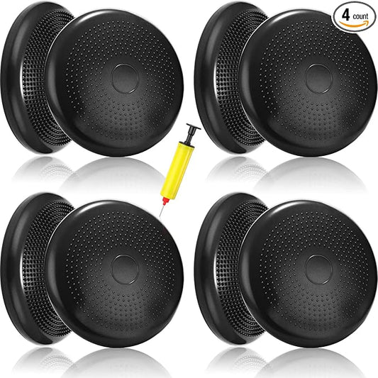 Jerify 4 Pcs Wiggle Seat Flexible Inflated Wobble Cushion Stability Balance Pad Balance Disc Sensory Seat for Men Women Fitness Physical Exercise Improving Posture Home Office