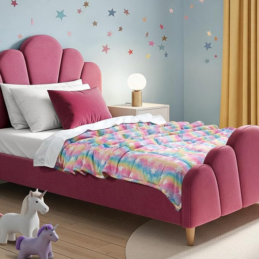 Bare Home Weighted Blanket Twin or Full Size 10lb (40" x 60") - Minky Fleece - Premium Heavy Blanket Nontoxic Glass Beads (Unicorn, 40"x60")