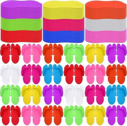 JaGely 90 Pairs Disposable Pedicure Slippers Bulk, Pedicure Flip Flops Disposable Anti Slip EVA Foam Spa Slippers Sandals for Guests Women Girls Kids Foot Bath Nail Salon Party Supplies