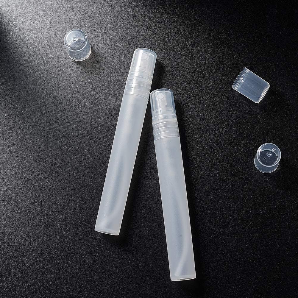 Linwnil 10ml 0.34 oz Frosted Plastic Tube Empty Refillable Perfume Bottles Spray for Travel and Gift,Mini Portable pen (10)